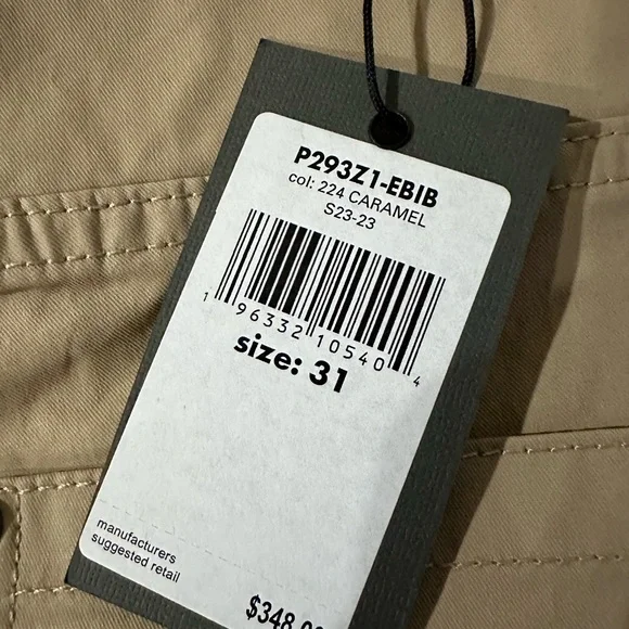 John Varvatos Motor City Pants Caramel Sz 31 NEW NWT REG $348
